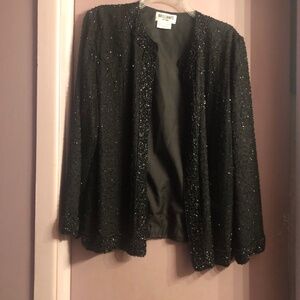 Vintage Brilliante By J.A Beaded Evening Jacket SIZE XL